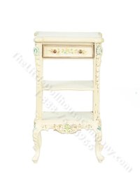 Miniature White Floral Empire Style Serving Stand for Dollhouses (image for) Miniature White Floral Empire Style Serving Stand for Dollhouses