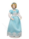 Vintage Miniature Handcrafted Regency Woman in Blue Dress (image for) Vintage Miniature Handcrafted Regency Woman in Blue Dress