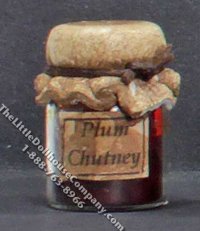 Dollhouse Scale Model Homemade Plum Chutney in Wax Sealed Jar (image for) Dollhouse Scale Model Homemade Plum Chutney in Wax Sealed Jar